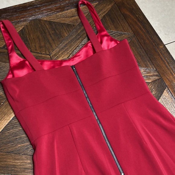 Jay Godfrey Deep Red Mid Length Dress Size 10 New! - Picture 5 of 7